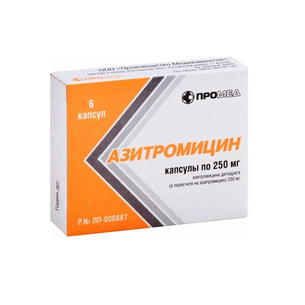 Azithromycin 250 mg 6 capsules